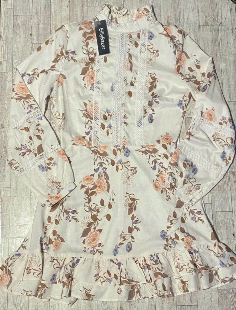 Other Eilly Bazar, Ruffled, Fitted, Long Sleeve Peasant Dress Size S / US 4 / IT 40 - 5 Thumbnail