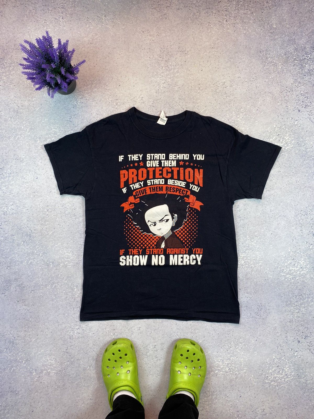 Anime Anima Huey Freeman Black Men’s T-shirt With Big Logo Size L Size US L / EU 52-54 / 3 - 2 Thumbnail