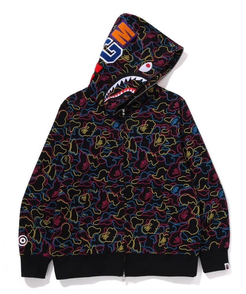 Bape Bape Shark Zip Hoodie Size ONE SIZE - 1 Thumbnail