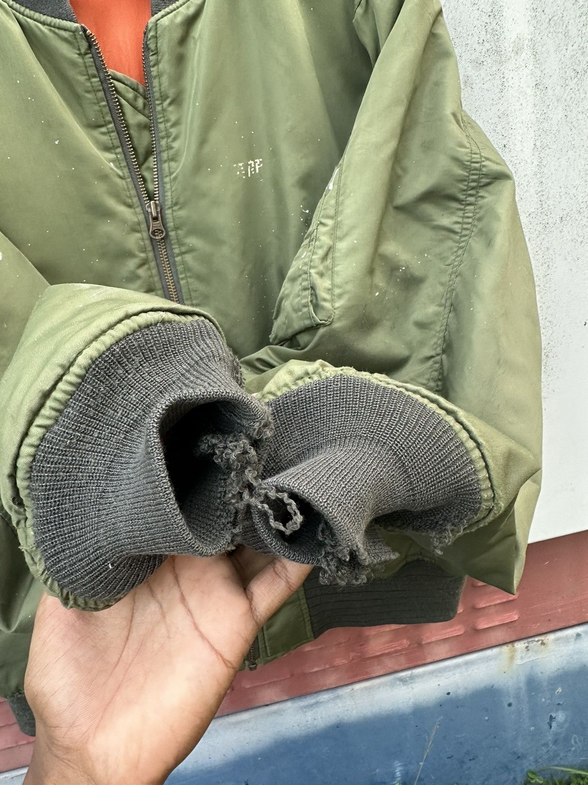 Vintage 👹Vintage THRASHED MA-1 Man Intermediate Bomber Jacket Size US L / EU 52-54 / 3 - 7 Thumbnail