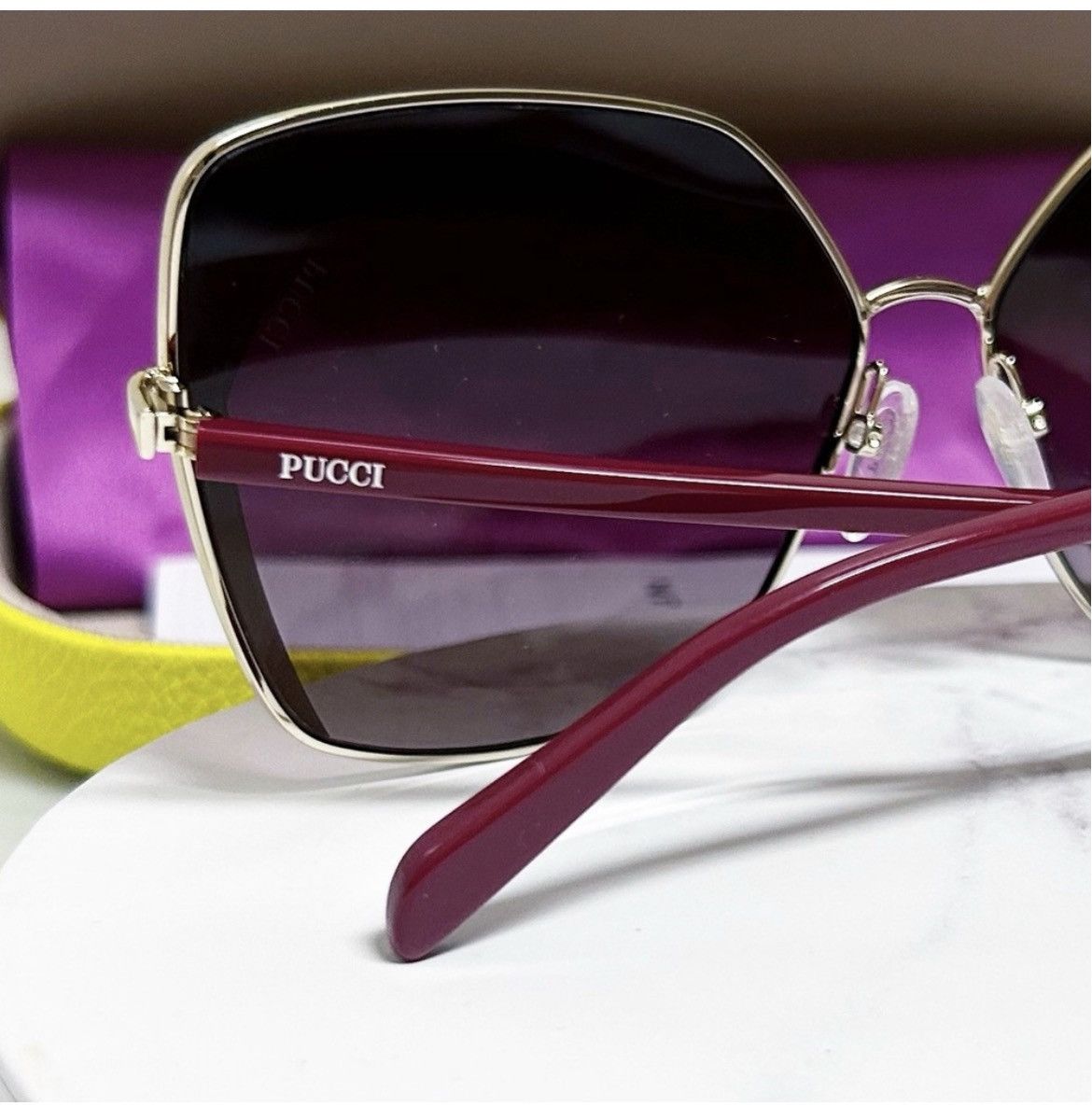 Emilio Pucci Authentic Emilio Pucci EP 0103 68T Womens Square Sunglasses Size ONE SIZE - 7 Thumbnail