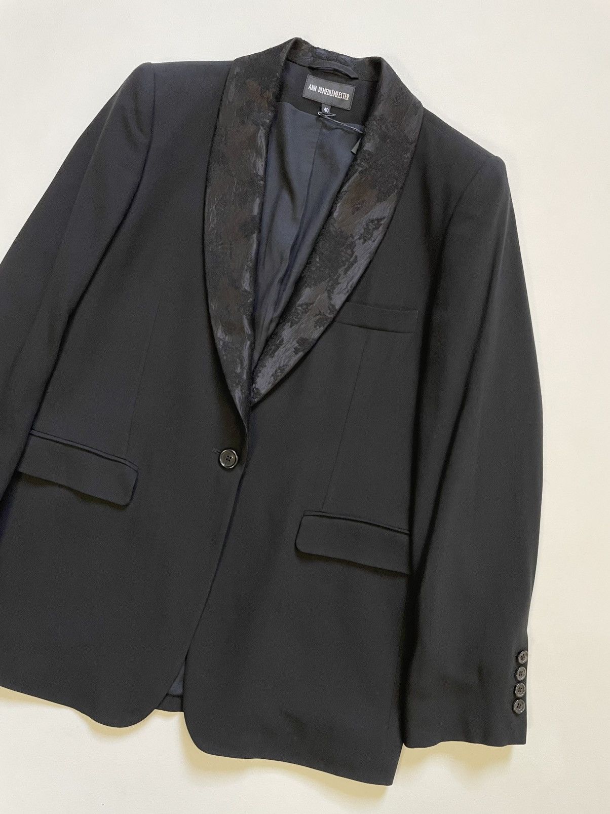 Ann Demeulemeester Sample ‘Oriental Brocade’ Shawl Collar Blazer Size 38R - 6 Thumbnail