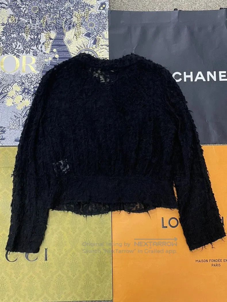 Chanel Chanel 22A Black Fuzzy Jacket with Crystals. Size US M / EU 48-50 / 2 - 3 Thumbnail
