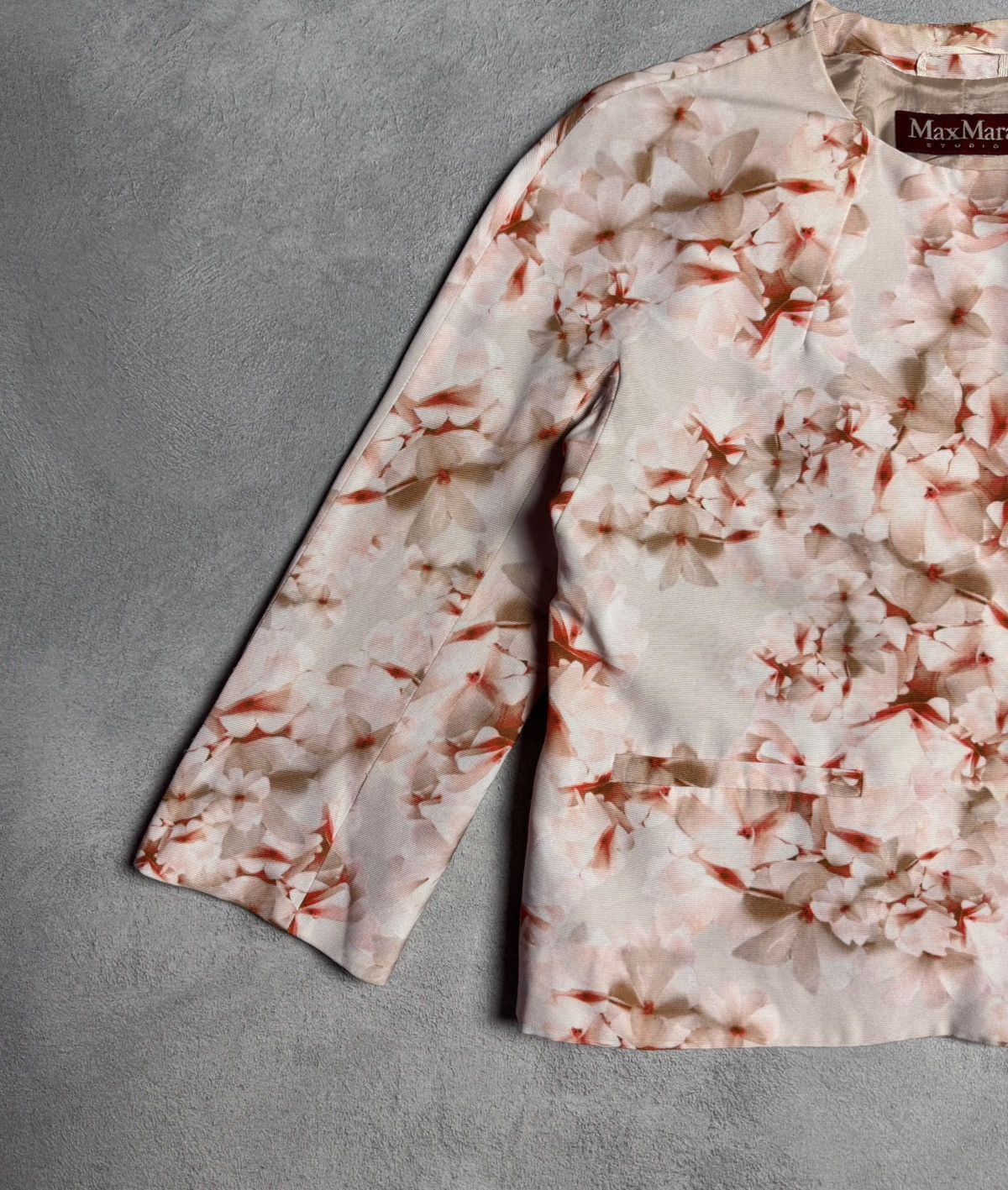 Max Mara MAX MARA Studio Women’s Cotton Viscose Floral Blazer Jacket Size L / US 10 / IT 46 - 4 Thumbnail