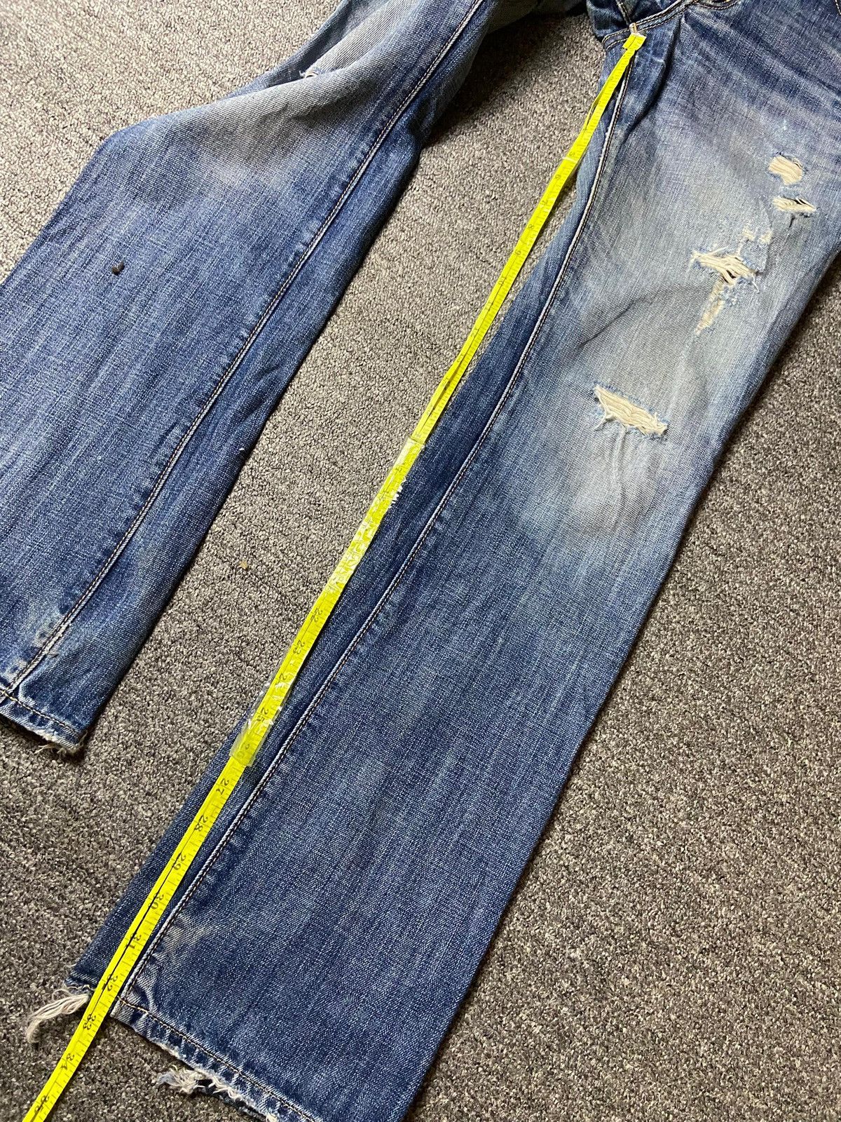 Gap × Vintage GAP 1969 Slim Fit Bootcut Ripped Jeans (123) Size US 30 / EU 46 - 10 Thumbnail