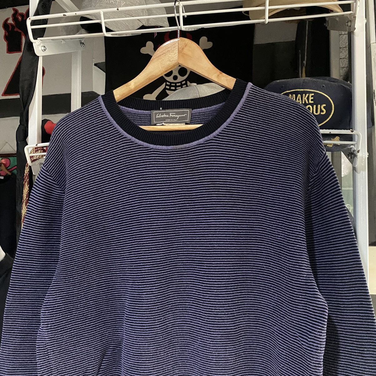 Salvatore Ferragamo Vintage Salvatore Ferragamo Stripe Sweatshirts Size US L / EU 52-54 / 3 - 3 Thumbnail