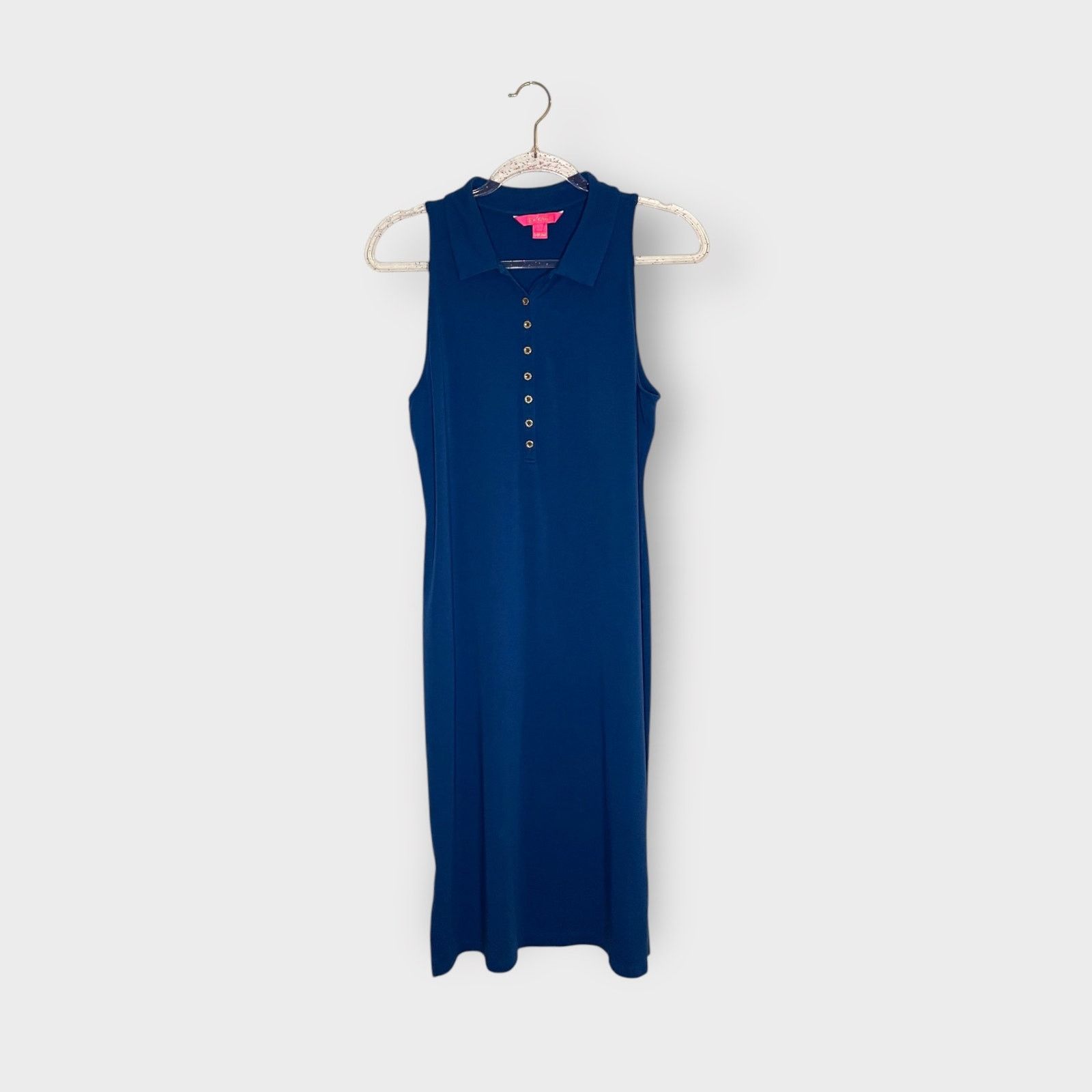 Lilly Pulitzer Lilly Pulitzer Reema Sleeveless Polo Dress – Aegean Navy L Size L / US 10 / IT 46 - 7 Thumbnail