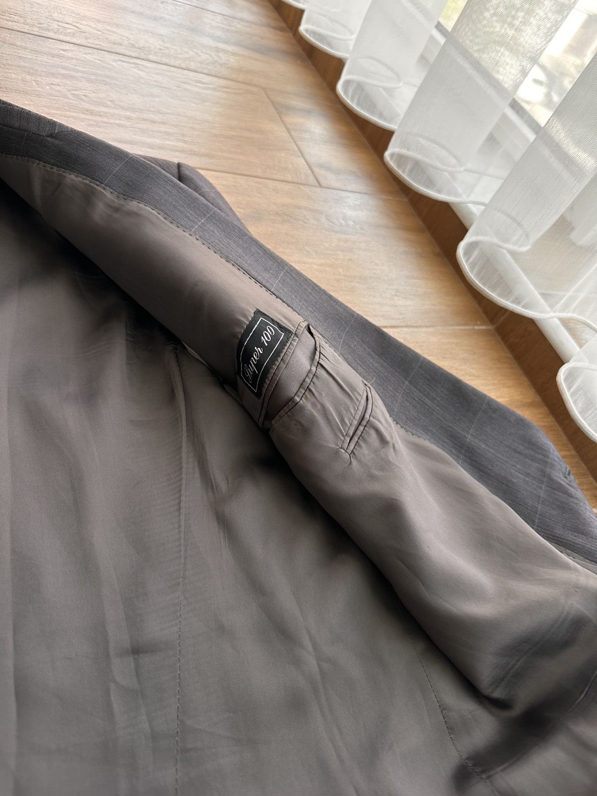 Balenciaga × Vintage Vintage Balenciaga Paris Luxury Laine Grey Formal Suit Size 40L - 16 Thumbnail