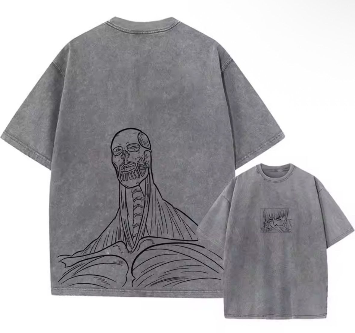 Japanese Brand Street Y2K Skeleton Hero Print Washed Short Sleeve T-Shirt Size US M / EU 48-50 / 2 - 1 Thumbnail