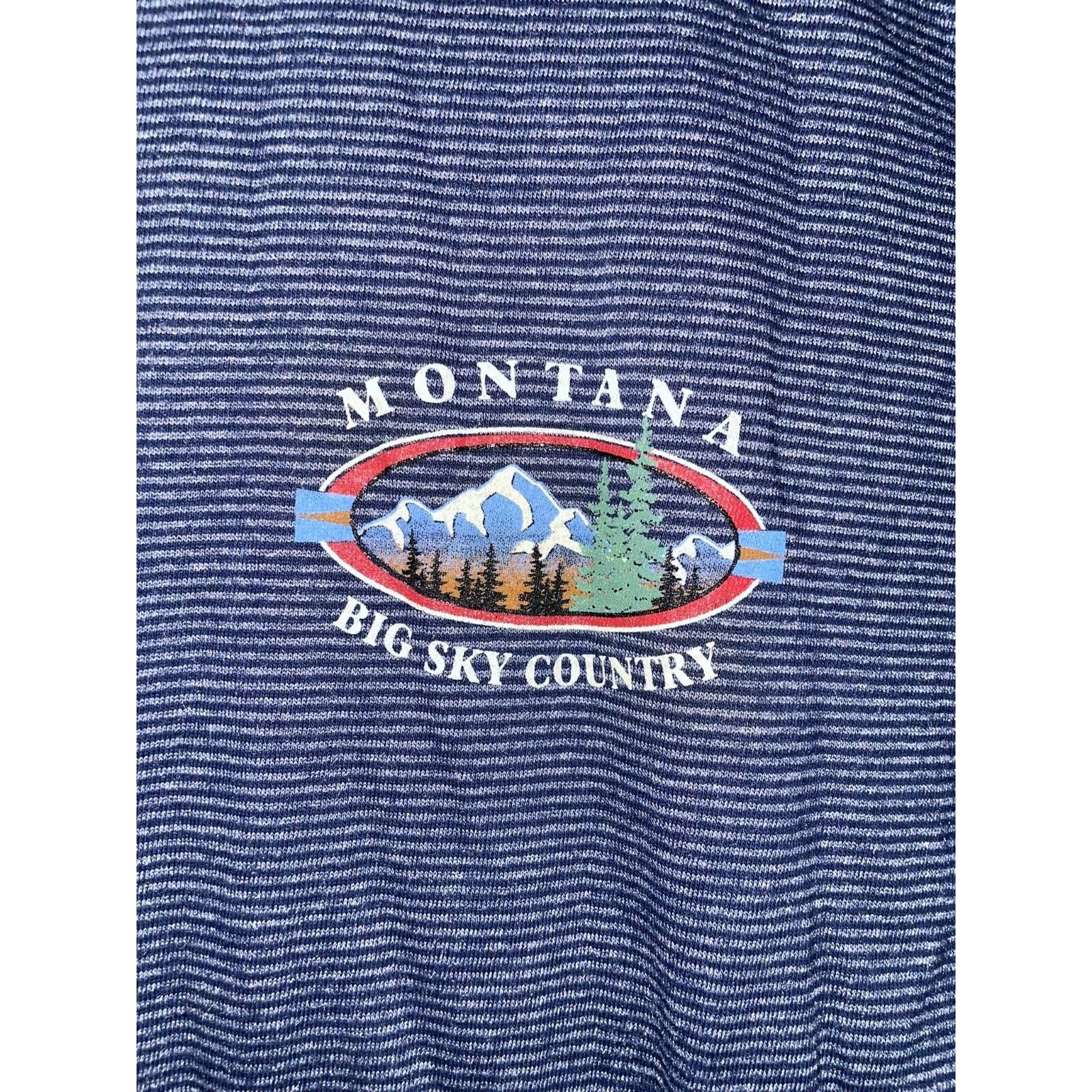 Vintage 90s Miller Montana Big Sky Country Blue Striped Shirt Size US L / EU 52-54 / 3 - 3 Thumbnail