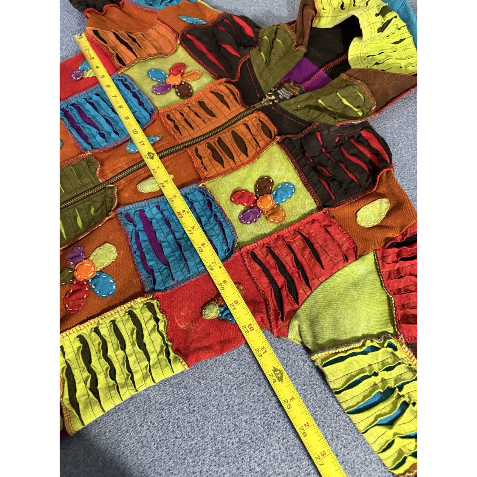 Other UK Rising International Flower Patchwork Hooded Zip Up 3D Knit Size XXL / US 16-18 / IT 52-54 - 6 Thumbnail