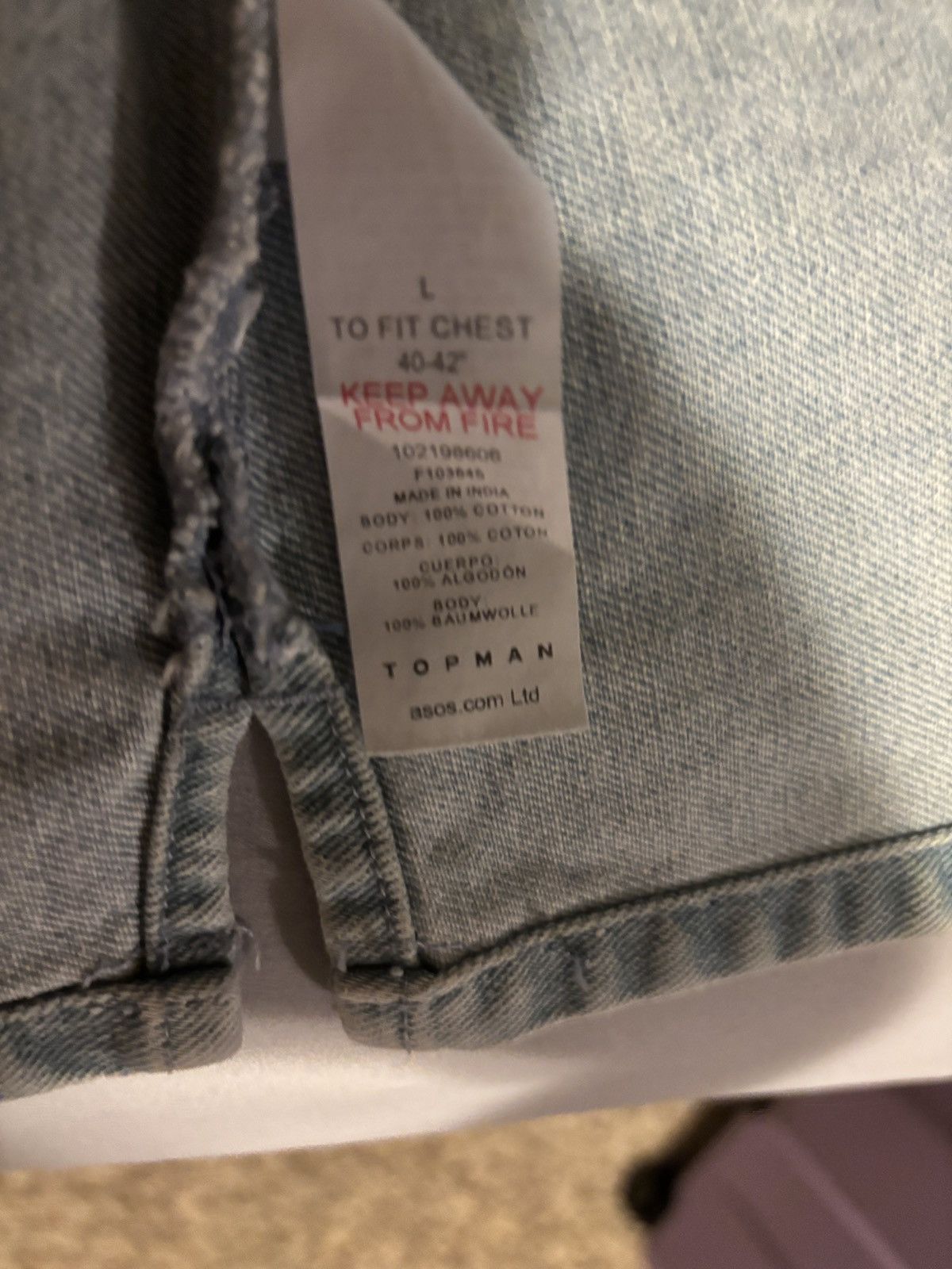 Topman Topman Denim Jacket Size L Size US L / EU 52-54 / 3 - 7 Thumbnail