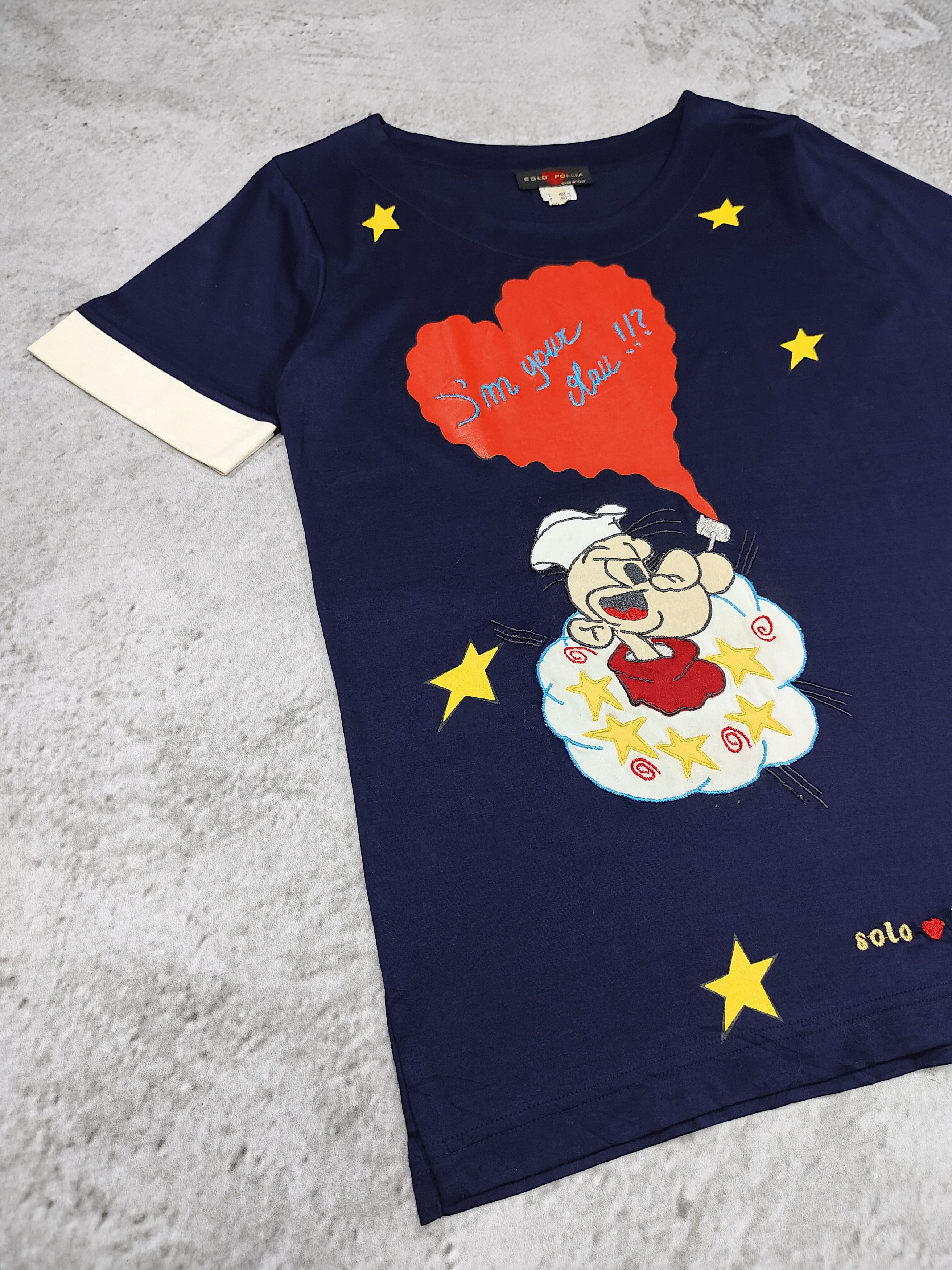 Vintage 00s Solo Follia🇮🇹 Popeye Y2K Cute Kawaii Retro Tee Size M / US 6-8 / IT 42-44 - 4 Thumbnail