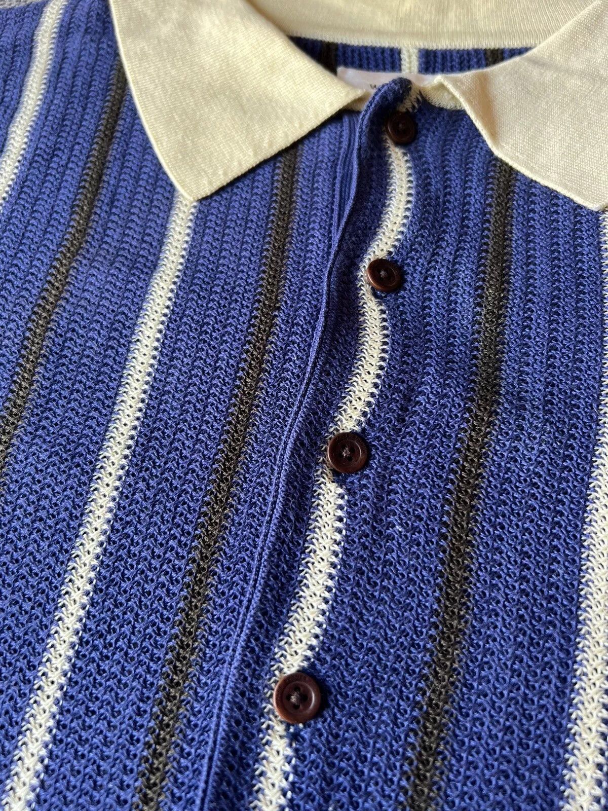 Wales Bonner Wales Bonner Blue Uriah Knitted Long Sleeve Polo Size US L / EU 52-54 / 3 - 2 Thumbnail