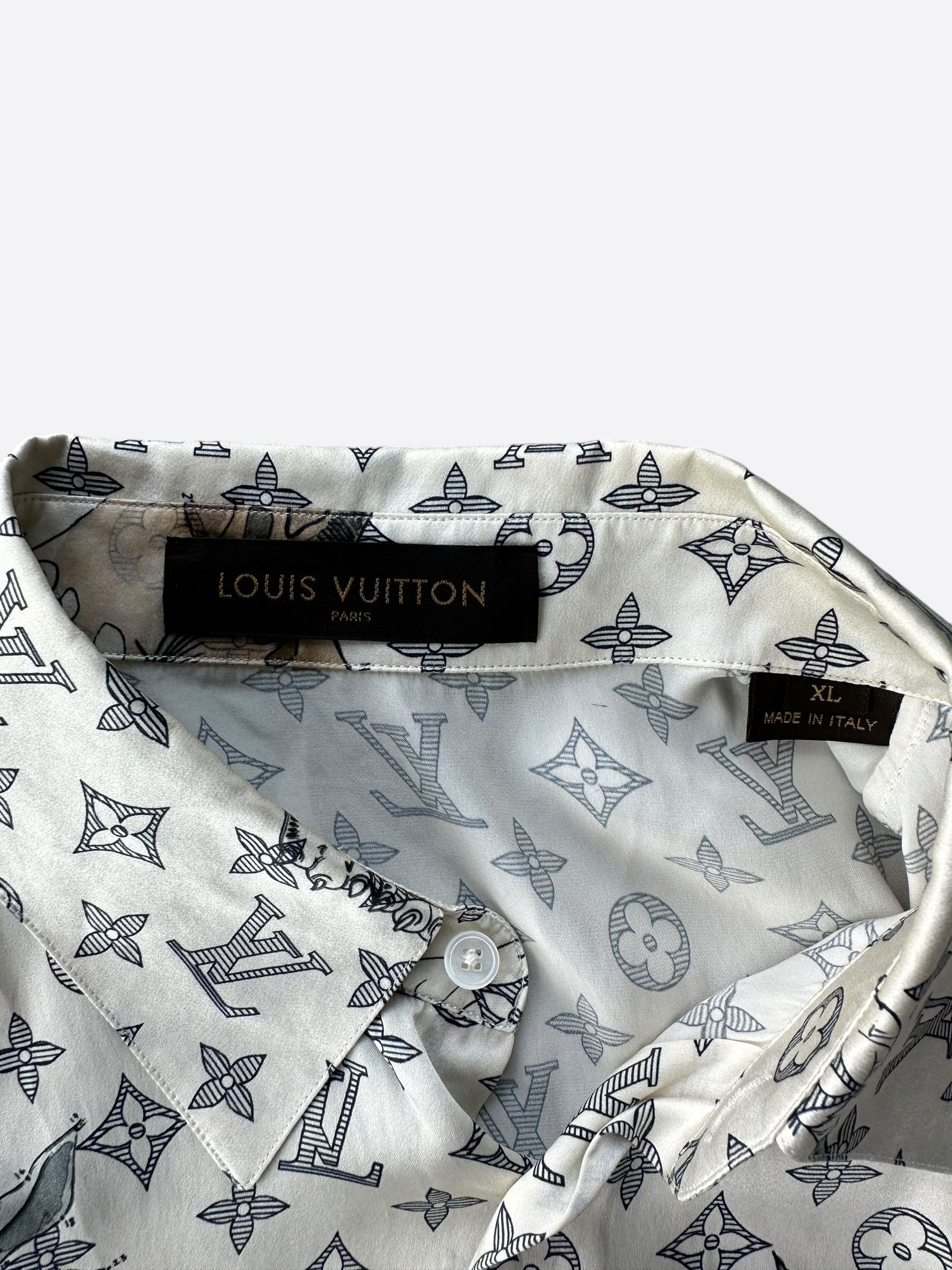 Louis Vuitton Louis Vuitton Chapman Brothers Cream Monogram Silk Shirt Size US XL / EU 56 / 4 - 3 Thumbnail