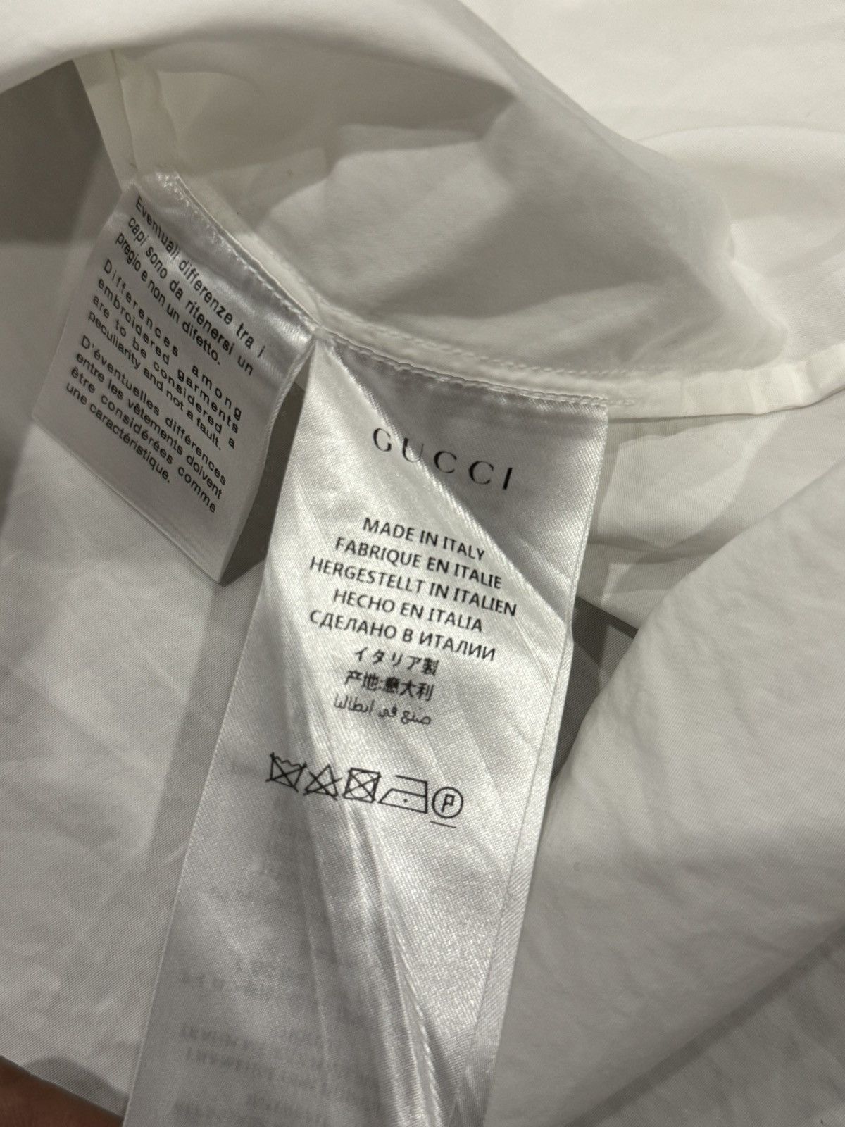 Gucci Gucci White Embroidered Tiger Collar Duke Shirt Size US M / EU 48-50 / 2 - 12 Thumbnail