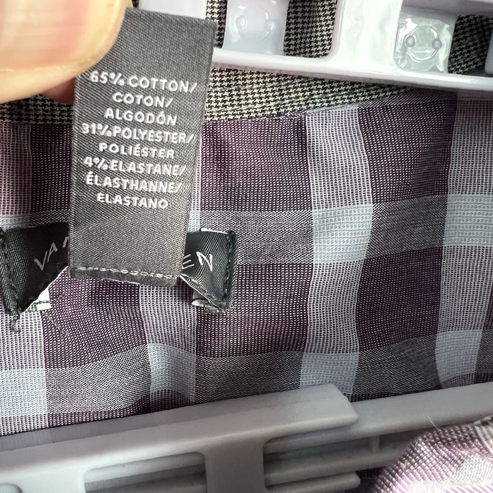 Van Heusen Van Heusen Plaid Button-Up Shirt 4XLT Purple Cotton Blend Stretch Mens Classic Long Sleeve Size US XXL / EU 58 / 5 - 7 Thumbnail