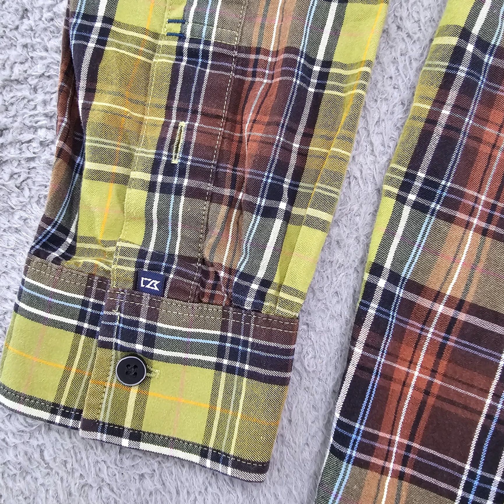 Cutter & Buck Cutter & Buck Shirt Mens Small Green Brown Plaid Button Up Long Sleeve Casual Formal Workwear Size US S / EU 44-46 / 1 - 4 Thumbnail