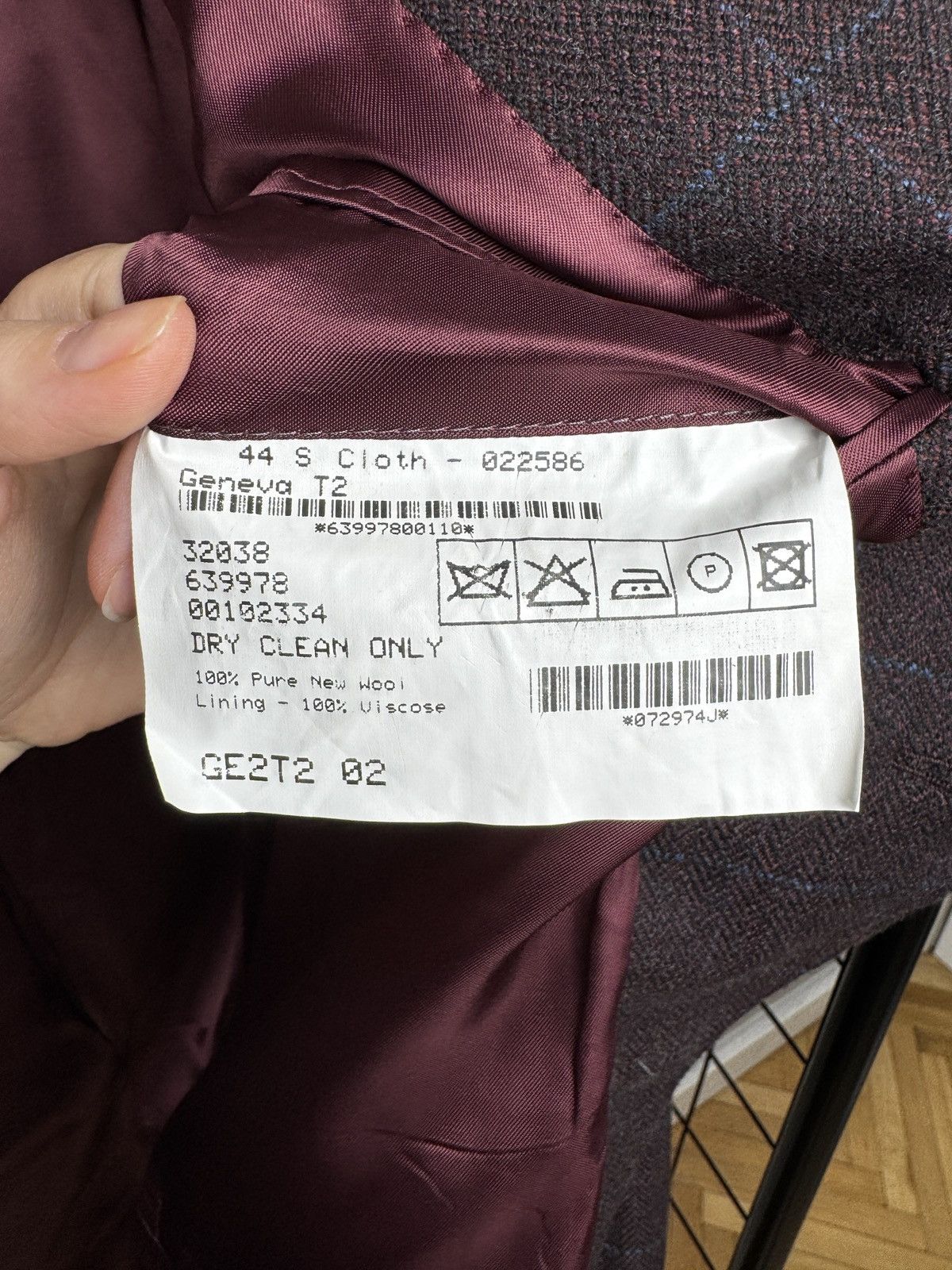 Magee Magee Burgundy Brown Men’s 2 button checkered blazer 44S Size 44S - 11 Thumbnail