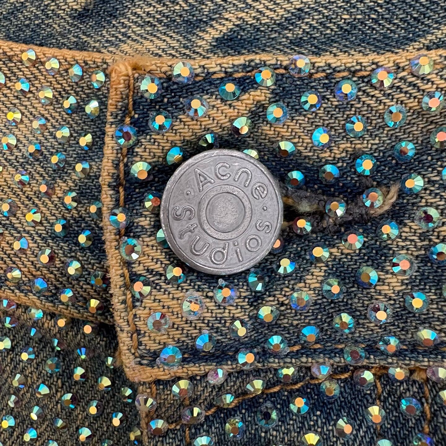 Acne Studios Acne Studios 2021F Crystal Sparkle Diamond-Encrusted Loose Size US 27 - 4 Thumbnail