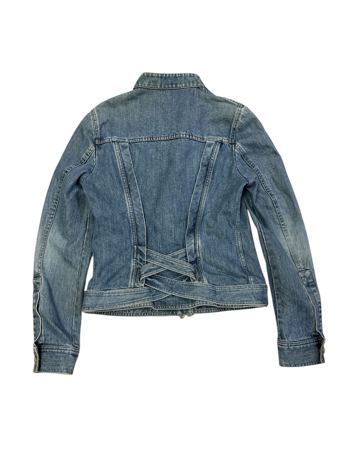 Gucci VINTAGE 2004 GUCCI X TOM FORD BAMBOO BELT DENIM JACKET Size M / US 6-8 / IT 42-44 - 2 Thumbnail