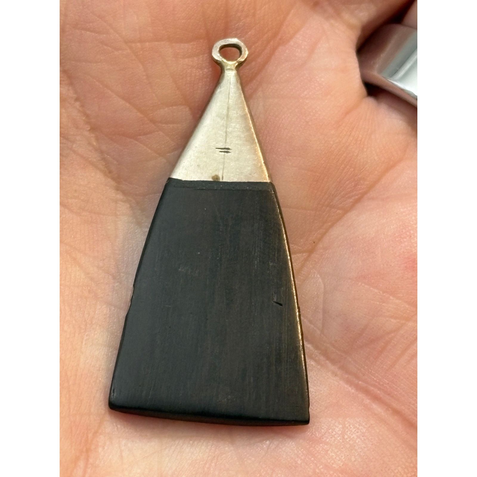 & Other Stories Vintage Sterling Silver Black Inlay Geometric Pendant 7g Size ONE SIZE - 2 Thumbnail