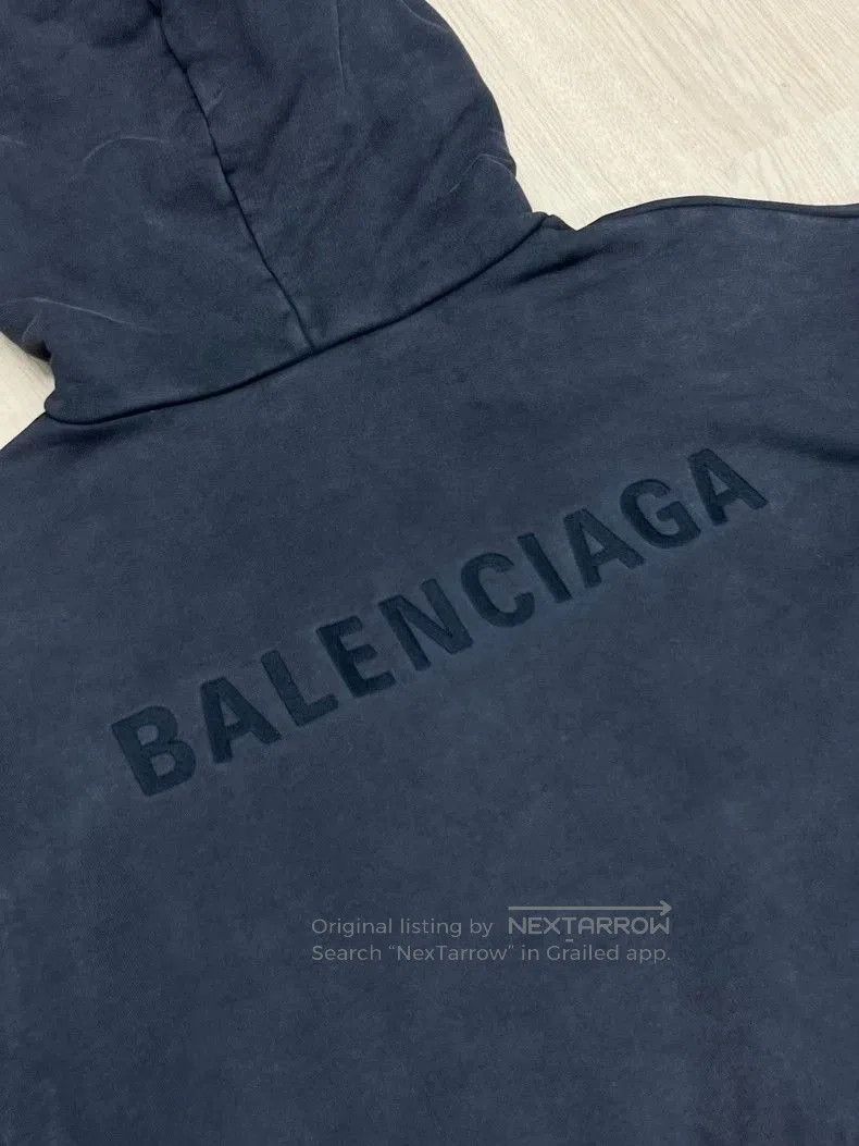 Balenciaga Balenciaga Embroidered Distressed Hoodie XS. Size US XS / EU 42 / 0 - 8 Thumbnail