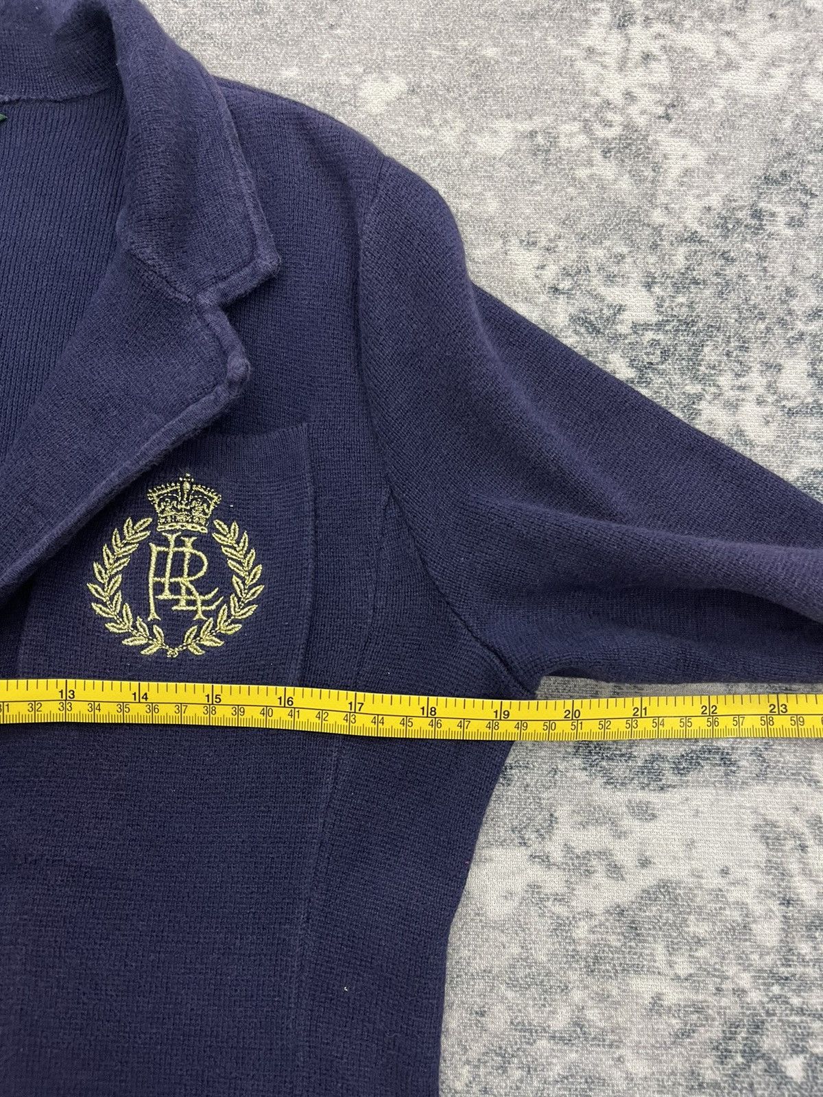 Polo Ralph Lauren Ralph Lauren Navy Knit Crest Blazer - Gold Bullion Patch Size S / US 4 / IT 40 - 13 Thumbnail