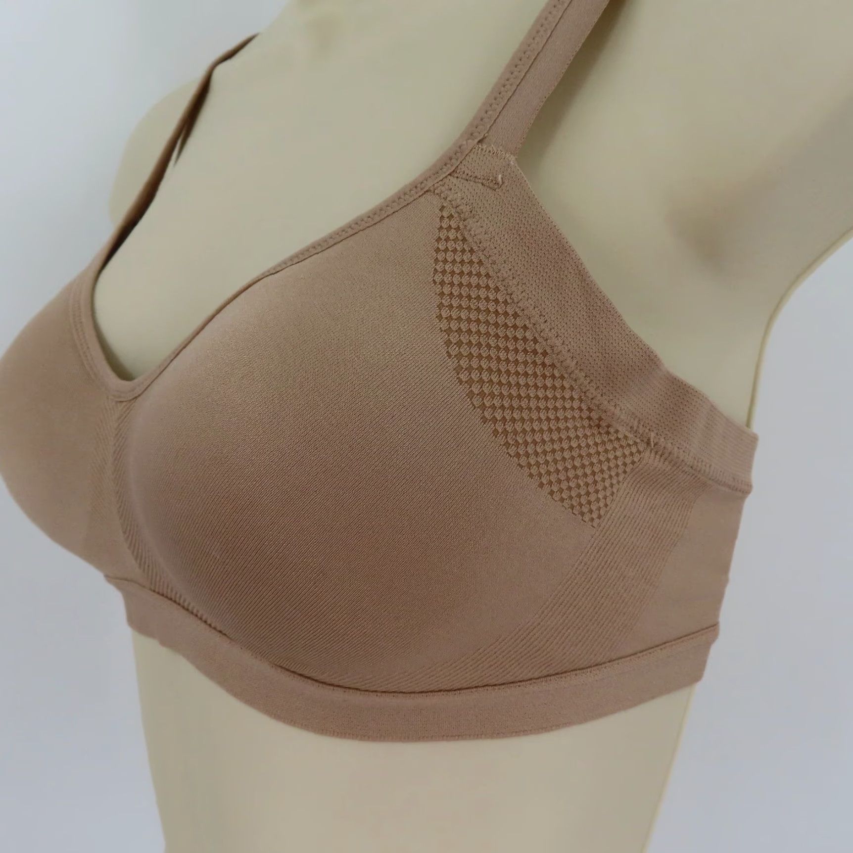 Vintage Warners Womens Bra Blissful Benefits Solid Beige Wireless Lined Padded S Beige Women’s Small T-Shirt Bra Size ONE SIZE - 4 Thumbnail