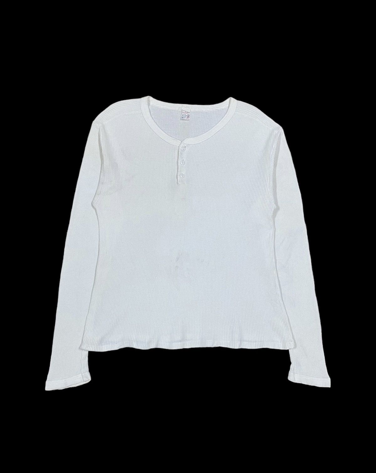 image of Dry Bones Waffle Thermal Henley Longsleeve Shirt in White, Men's (Size Large)