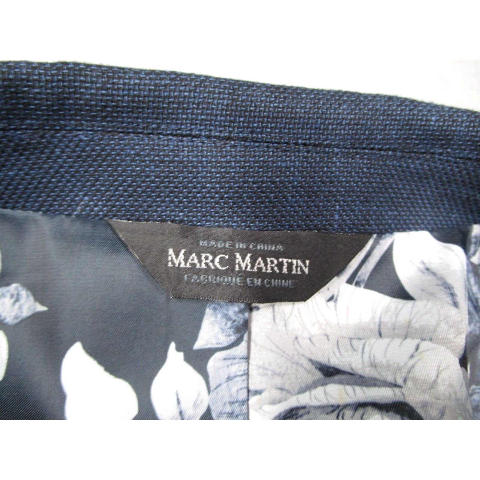 Vintage Marc Martin Jacket Mens 40 Tall Blue Linen Blend 2 Button Blazer Double Vented Size 40R - 3 Thumbnail