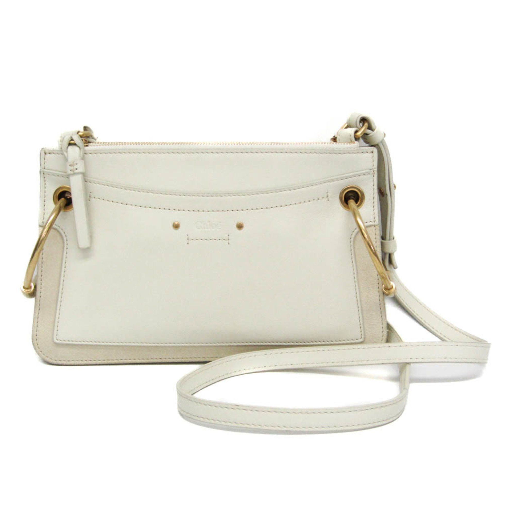 Chloe Chloé Roy CHC18UP021H1Z214 Women's Leather,Suede Shoulder Bag White Size ONE SIZE - 1 Thumbnail