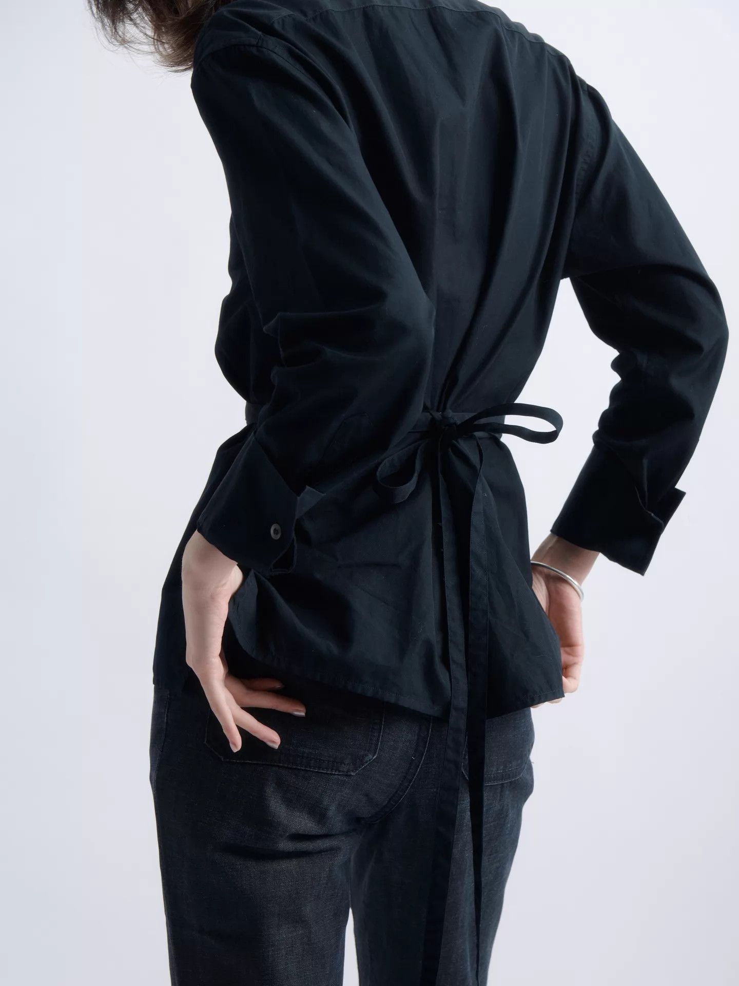Gucci GUCCI by Tom Ford Black Tie-Waist Shirt 38 Size XS / US 0-2 / IT 36-38 - 7 Thumbnail