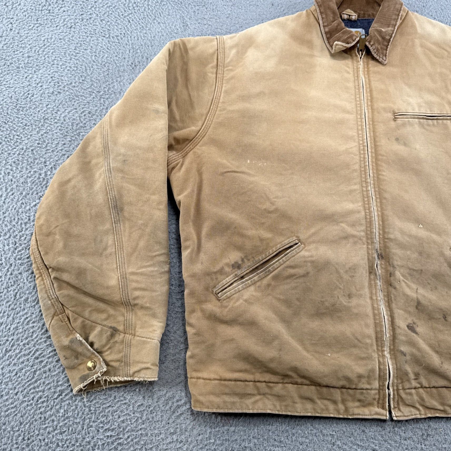 Carhartt VINTAGE Carhartt Jacket 6BLJ Mens Brown Canvas Bomber Lined 90s Workwear Quilted Read Size US L / EU 52-54 / 3 - 3 Thumbnail