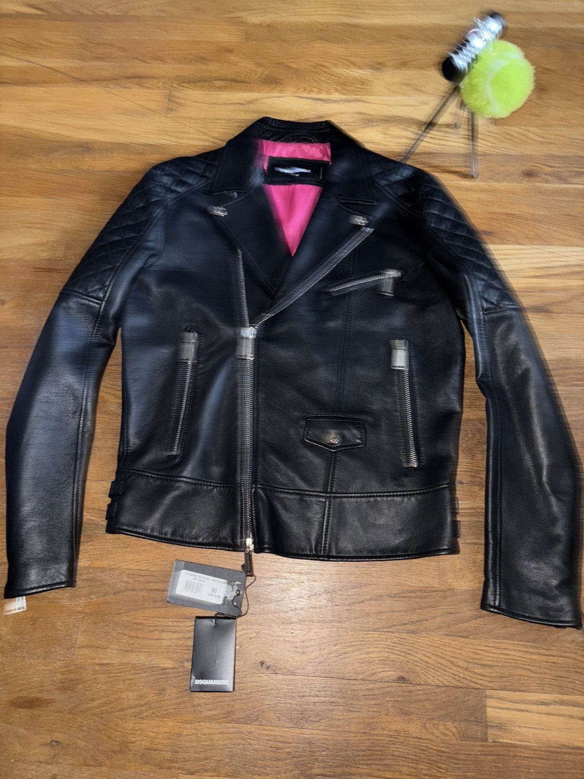 Dsquared2 Leather biker jacket Size US M / EU 48-50 / 2 - 1 Thumbnail