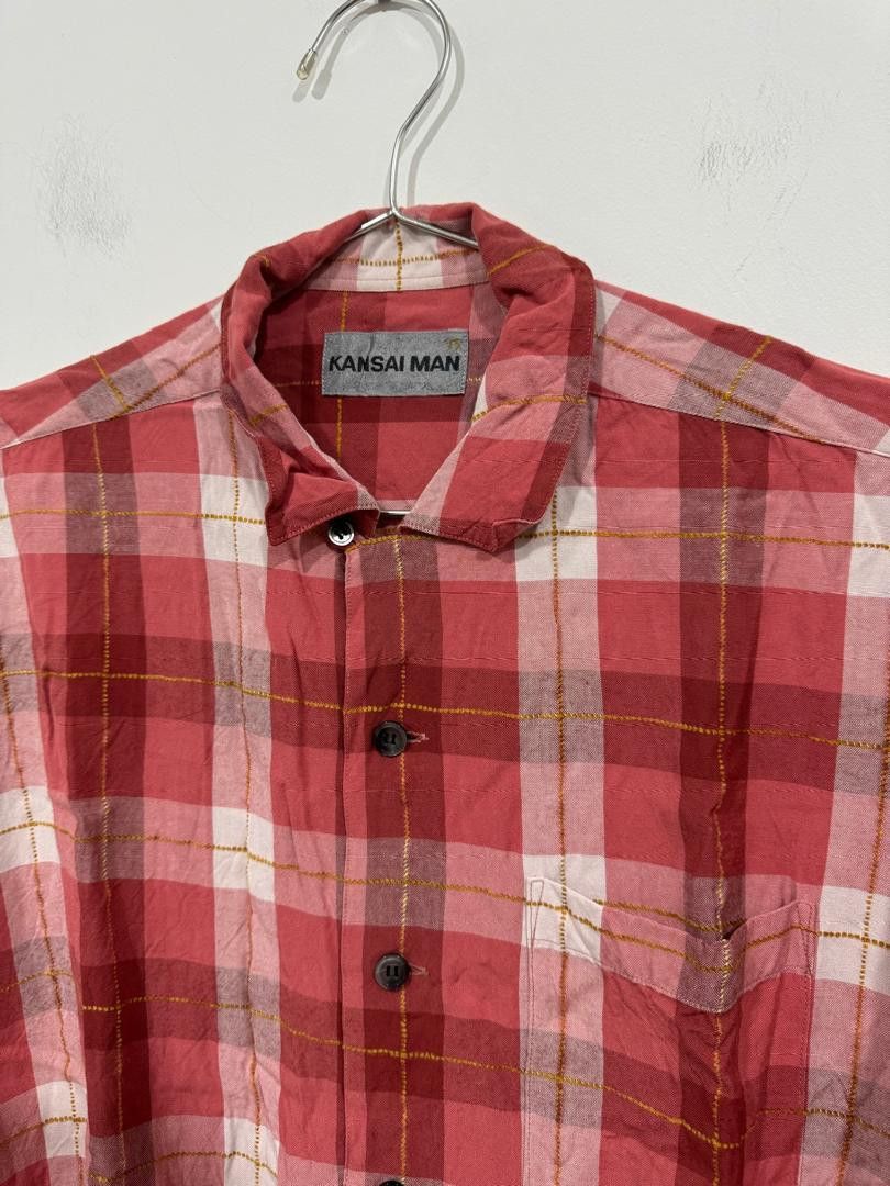 Kansai Yamamoto × Vintage Vintage 90s Kansai Man Red Shirt Size US M / EU 48-50 / 2 - 2 Thumbnail