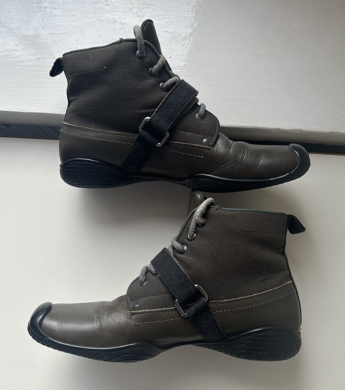 Prada Prada FW99 Leather square toe strap military boots Size US 8 / IT 38 - 3 Thumbnail