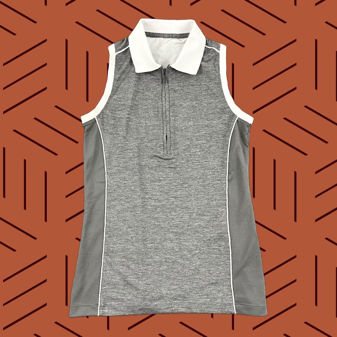 Peter Millar Peter Millar Polo Shirt Womens XS Gray White Golf Performance Sleeveless Tank Size XS / US 0-2 / IT 36-38 - 1 Thumbnail