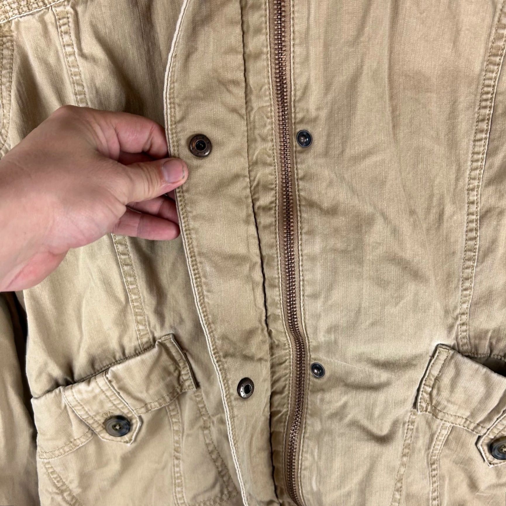 Eddie Bauer Eddie Bauer Womens Large Tan Utility Jacket Full Zip Cotton Field Casual Outdoor Size L / US 10 / IT 46 - 7 Thumbnail