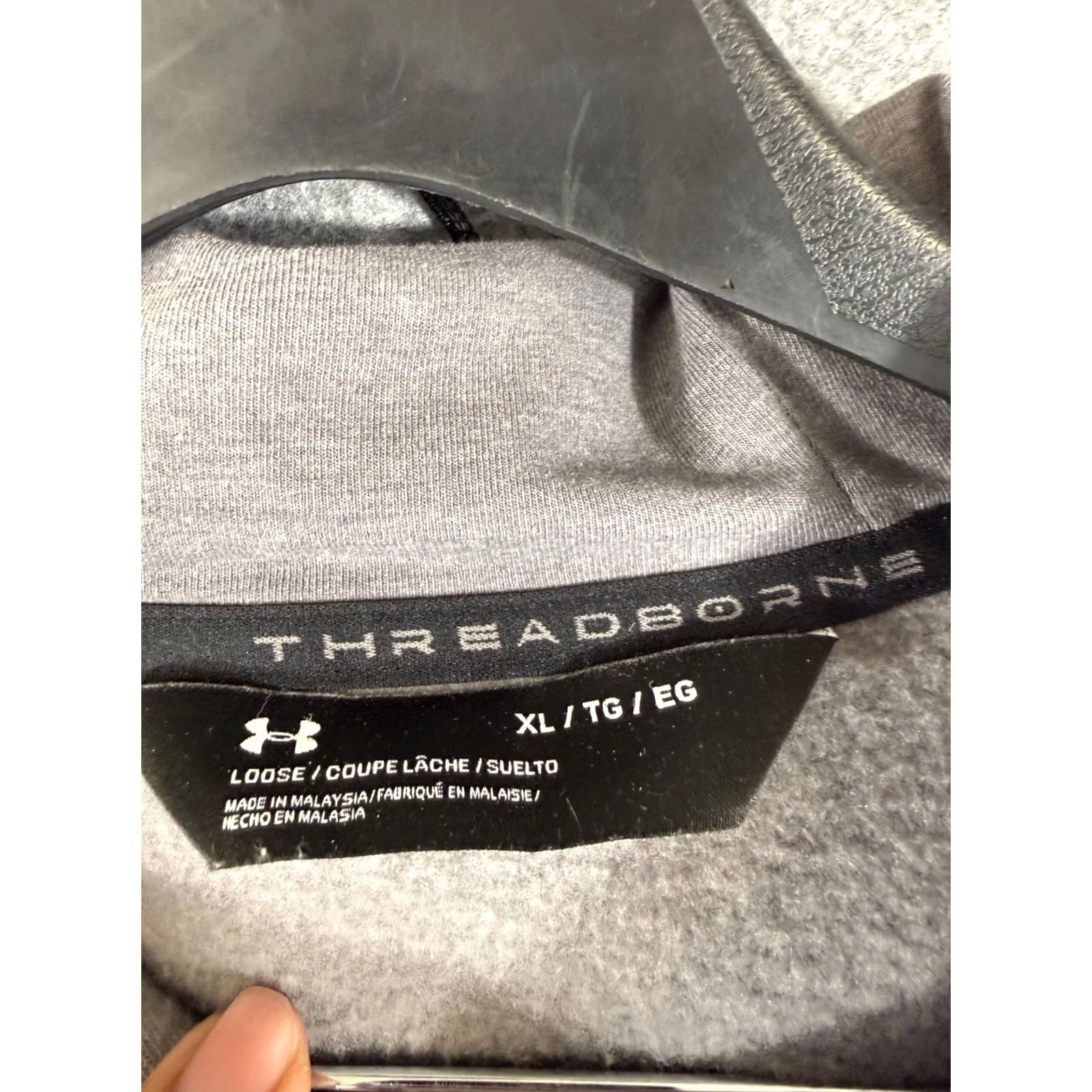 Under Armour Under Armour Hoodie Mens XL Gray Loose Threadborne Kangaroo Pocket Logo Breathable Pockets Pullover - 3.0 Size US XL / EU 56 / 4 - 6 Thumbnail