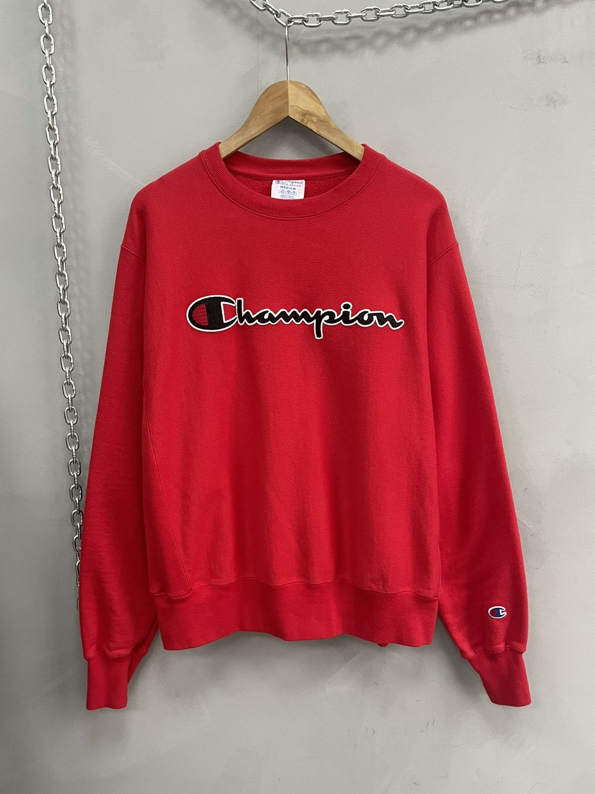 Champion Champion embroidered sweatshirt y2k big logo Size US XL / EU 56 / 4 - 2 Thumbnail