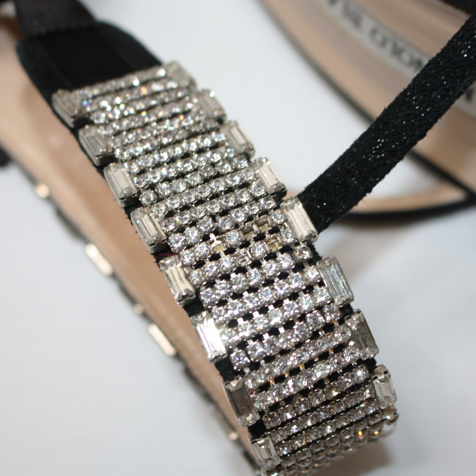 Manolo Blahnik Exclusive Black with Crystal Embellishments Sandals US 10 Size US 10 / IT 40 - 8 Thumbnail