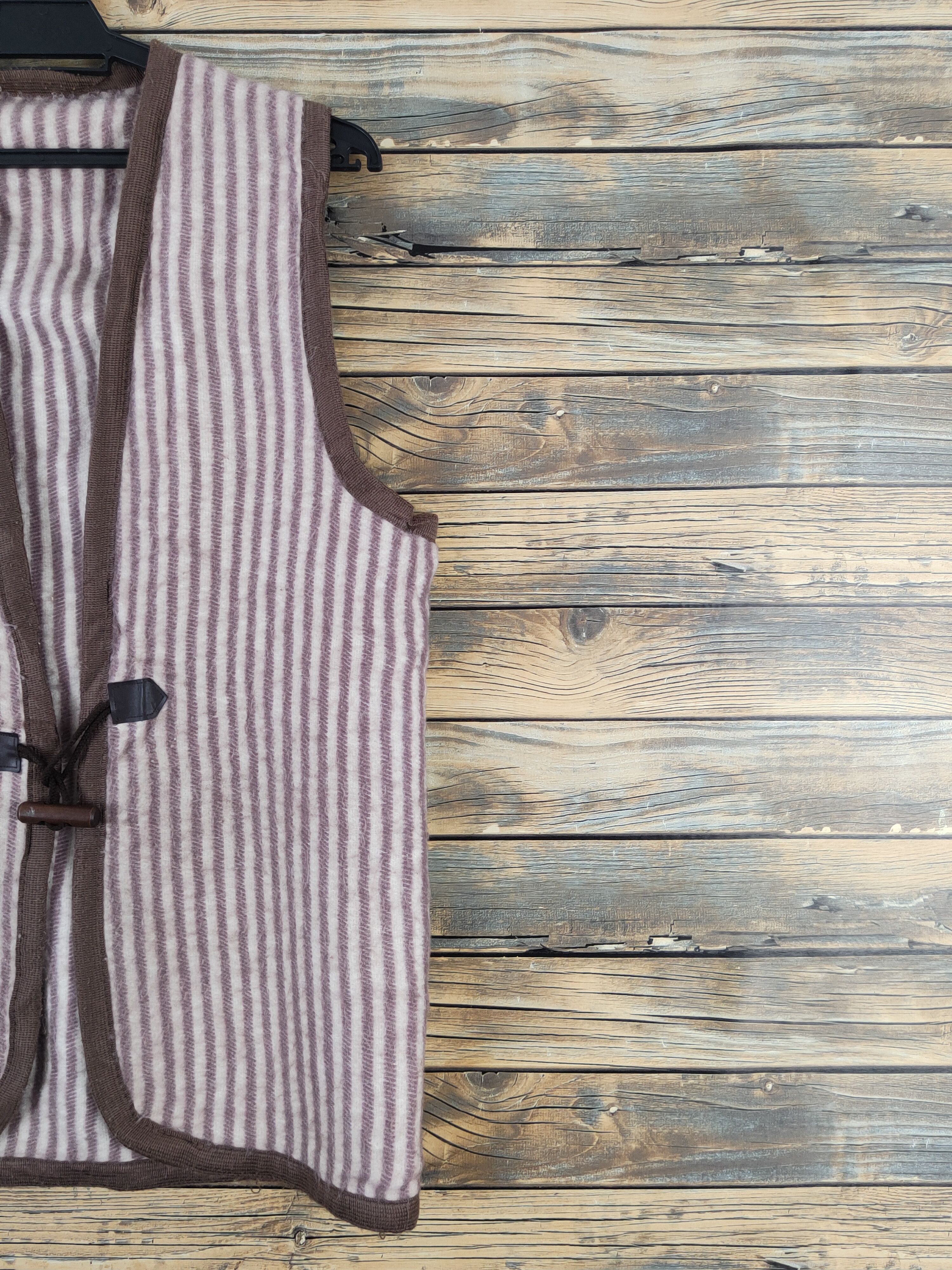 Japanese Brand × Vintage Vintage Japanese Brand Brown Stripe Wool Toggle Vests Size M / US 6-8 / IT 42-44 - 5 Thumbnail