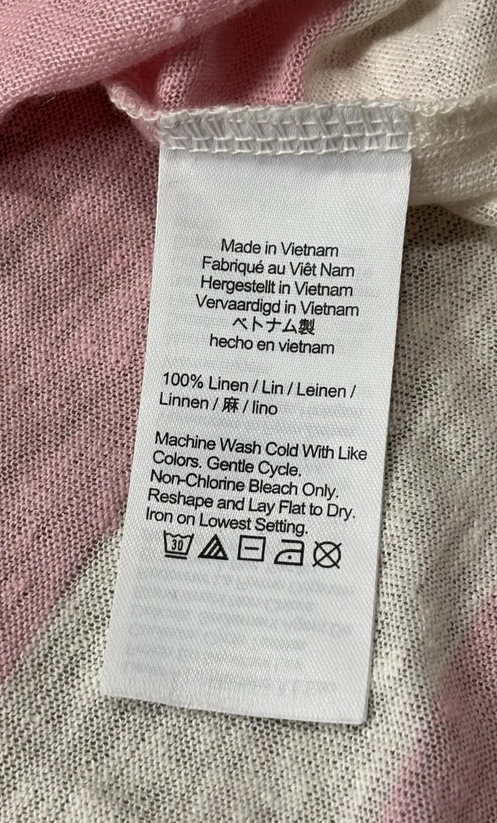 J.Crew J Crew Linen Tee Womens Small Top Pink White Striped Cuffed Size S / US 4 / IT 40 - 11 Thumbnail