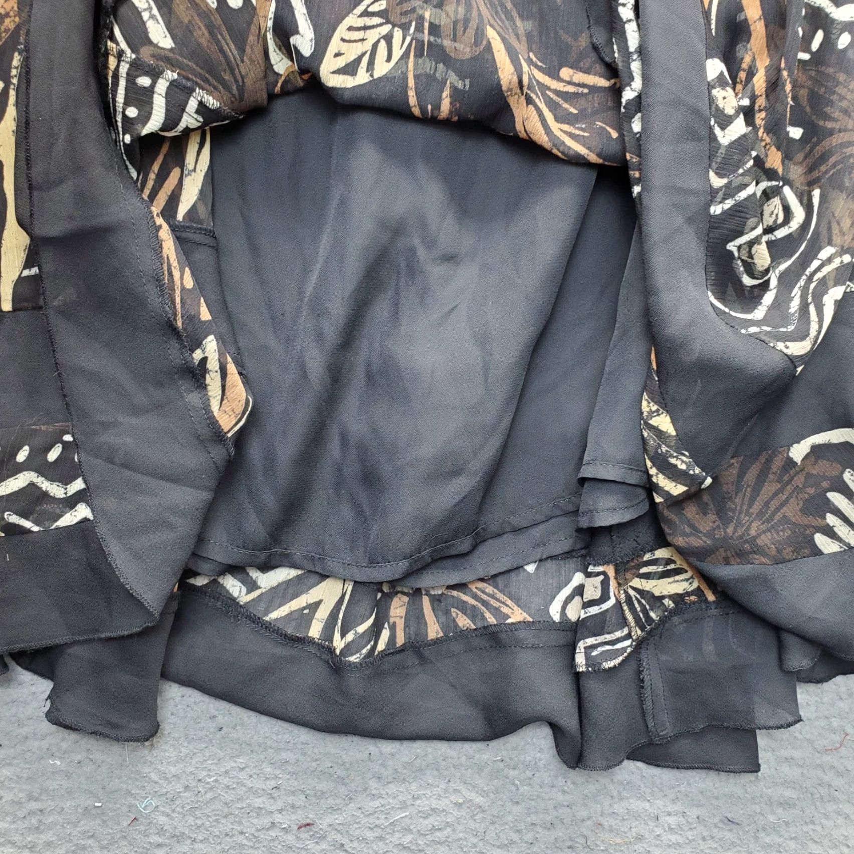 Vintage East 5th Skirt Women’s 12 Multi Palm Trees Print Flare Midi Lined Stretch Casual Linen? Size 34" / US 12 / IT 48 - 5 Thumbnail