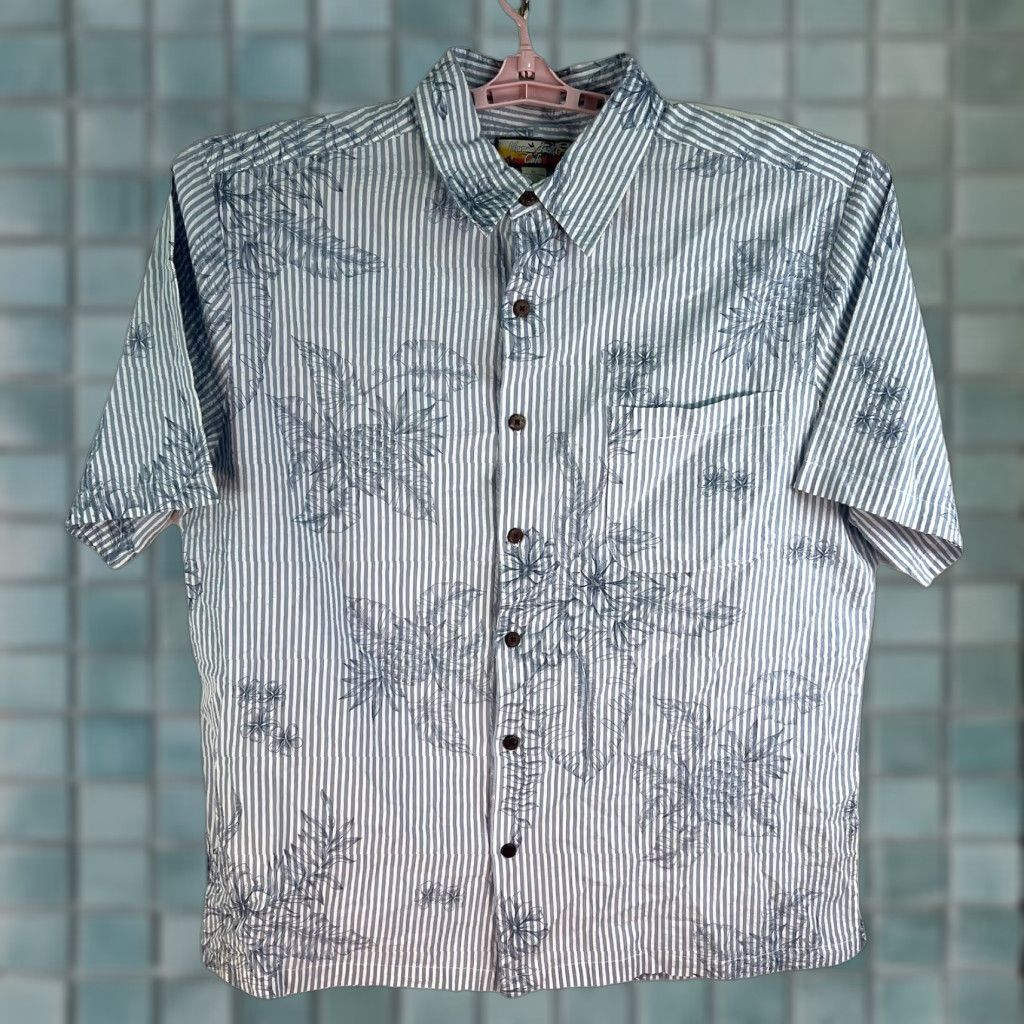 Vintage VINTAGE Havana Jack’s Cafe Floral Stripe Seersucker Button Up Shirt Men’s XL Blue Floral Shirt Mens XL 100% GENUINE USA SELLER Size US XL / EU 56 / 4 - 1 Thumbnail