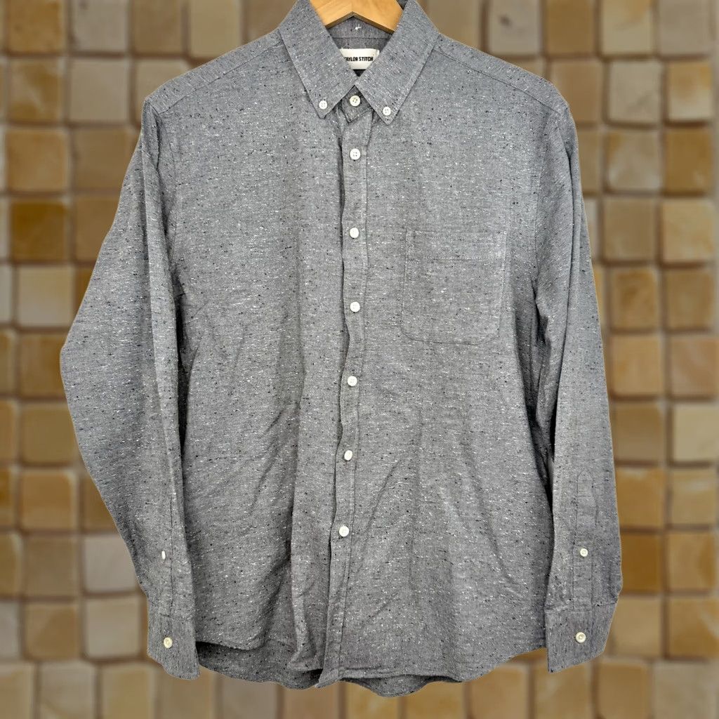 Taylor Stitch Taylor Stitch Shirt Mens 42 Button-Up Gray Long Sleeve Cotton Linen Organic Classic Casual Travel Size US XL / EU 56 / 4 - 1 Thumbnail