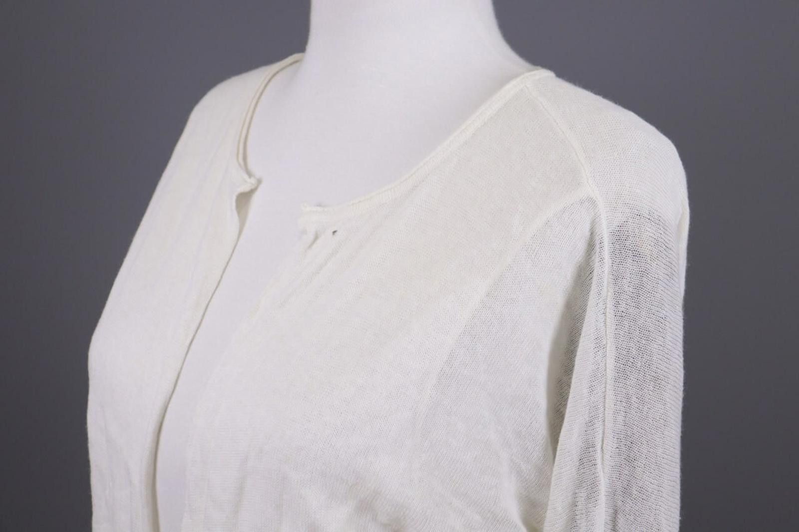 Designer Cop.Copine White Cache Open Lightweight Cardigan Size L Size L / US 10 / IT 46 - 8 Thumbnail