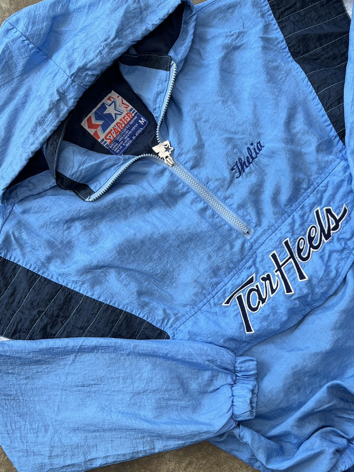 NCAA 90s Starter UNC Tar Heels Windbreaker Hooded Pullover Size US M / EU 48-50 / 2 - 4 Thumbnail