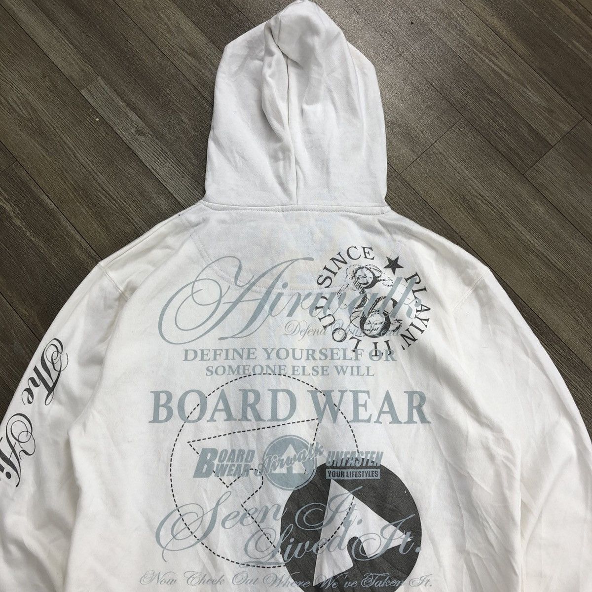 If Six Was Nine × Japanese Brand × Le Grande Bleu (L.G.B.) 2000s Airwak Poem Tribal Goa Lgb Punk Stye Zipper Hoodie Size US L / EU 52-54 / 3 - 2 Thumbnail